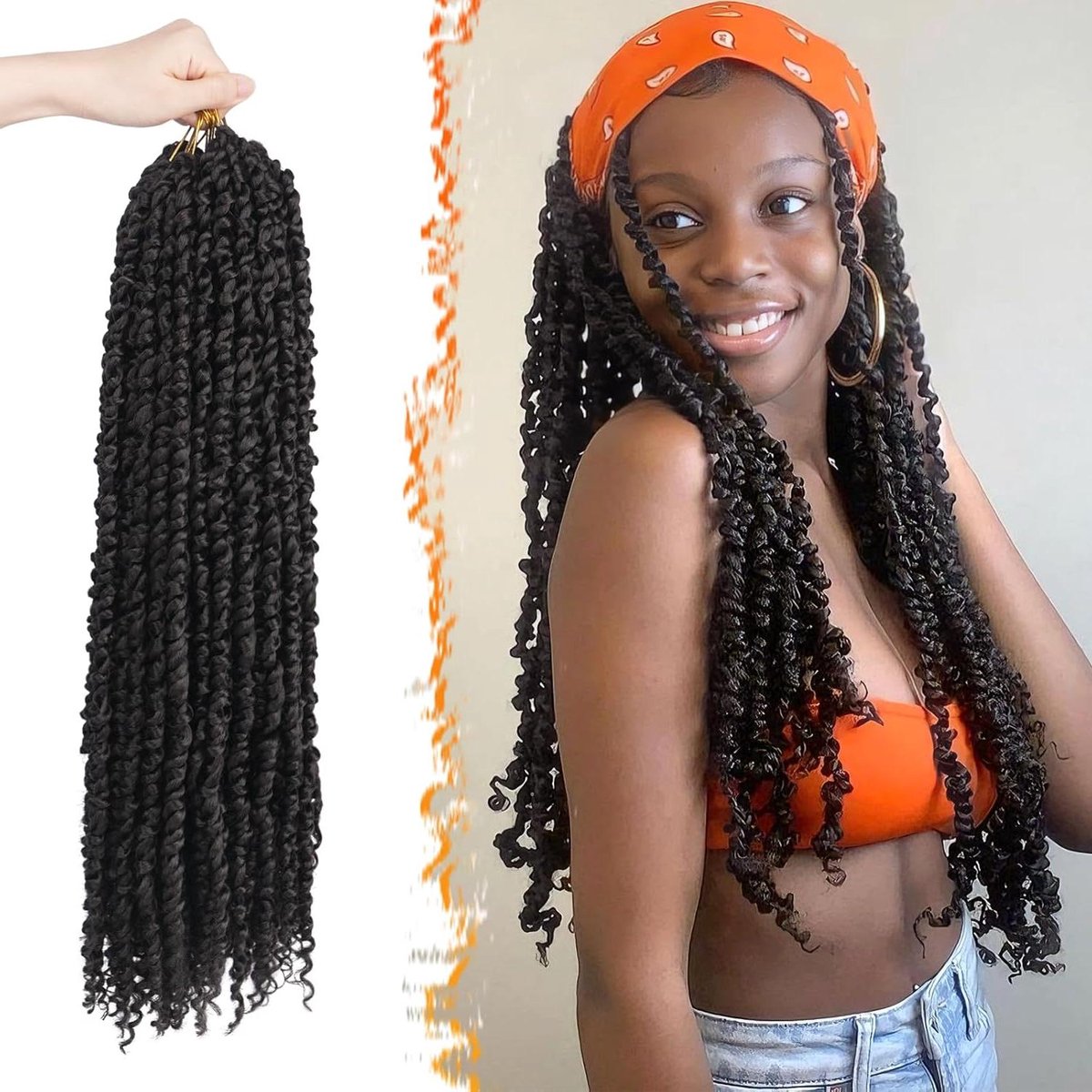 Haar Extensions Krullen - Vlechten Haar Twist Vlechten - Haar Stijlen - Synthetische Vezels - 8 Packs - 4# Bruin