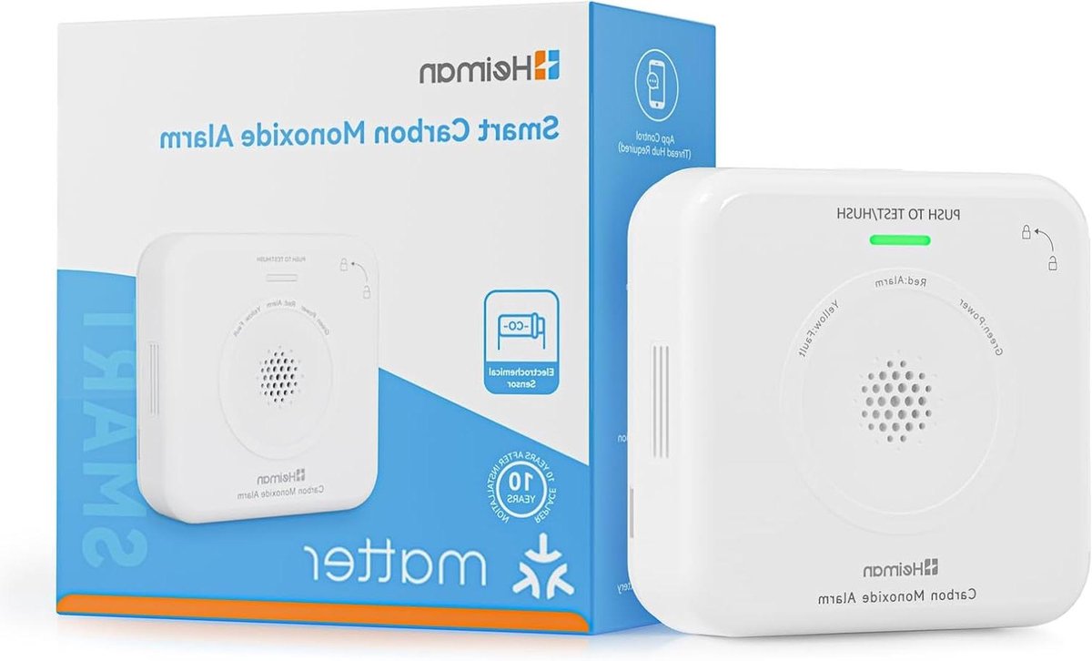 Slimme koolmonoxidemelder met Matter-ondersteuning en 10 Jaar Sensor