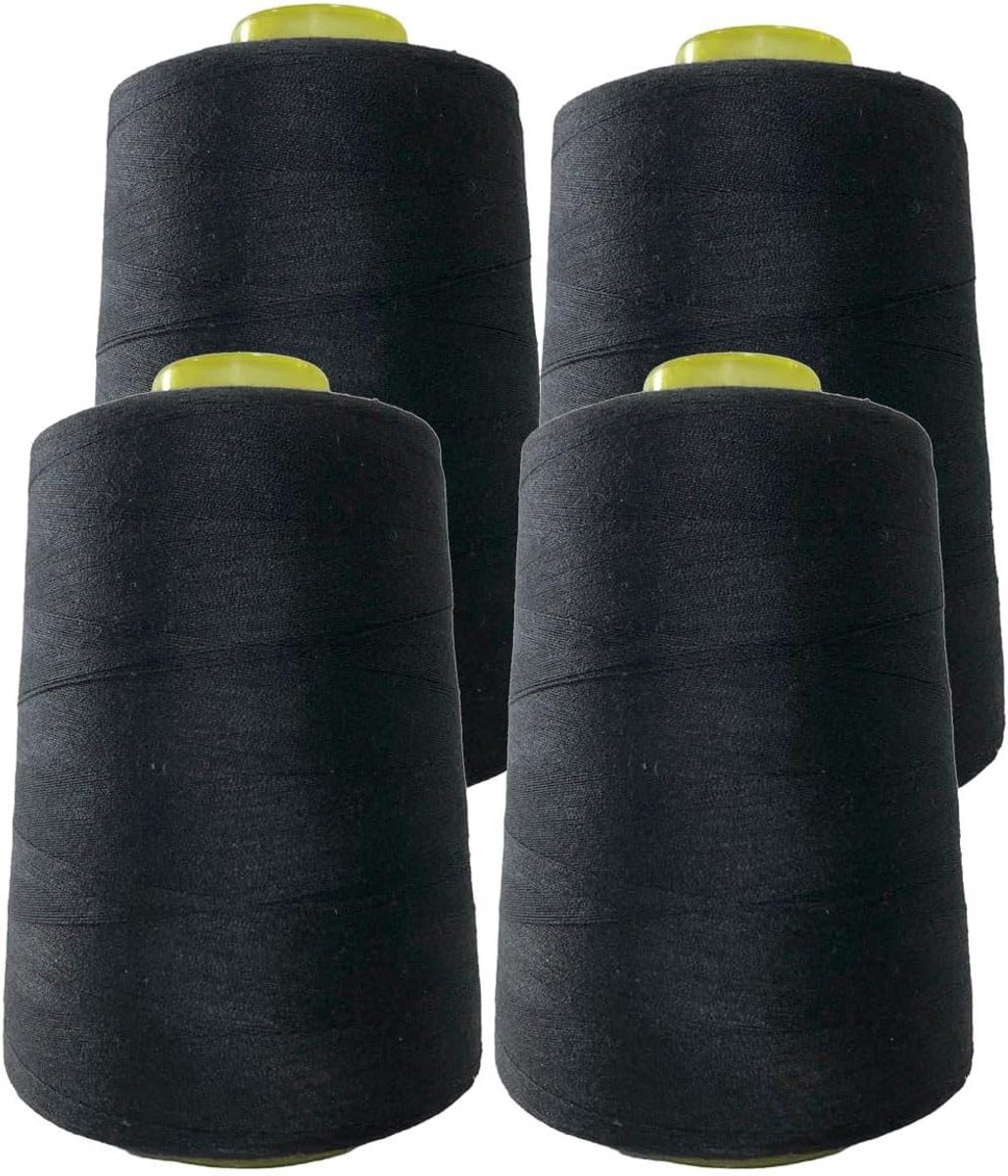 Naaigaren Spoelen - Polyester Garen - Kleding Maken - Hoge Weerstand - 4500 meter/rol - Zwart