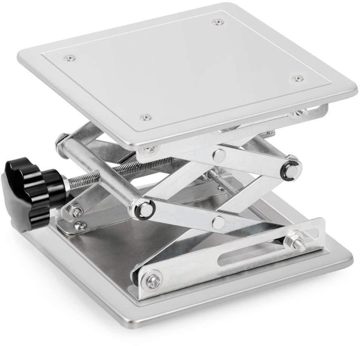 Laboratorium Hefplatform - Heftafel Werkbank - Experimenten Uitvoeren - Schaarstijl Ontwerp - 200 x 200 mm - Zilver