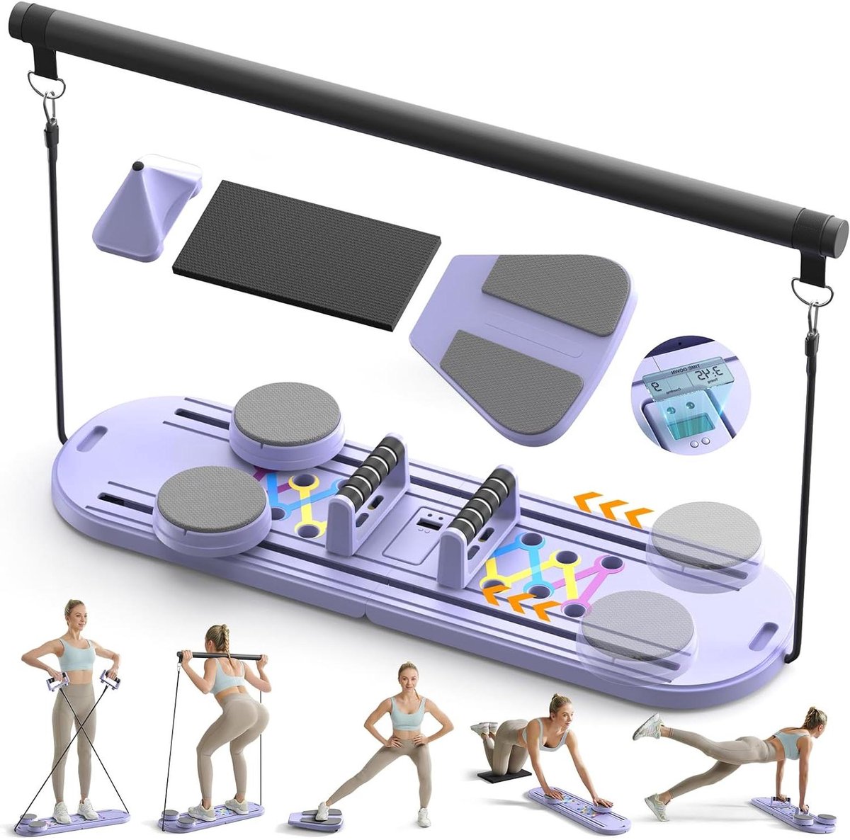 Pilates Trainingsbord - Abdominal Board Core Trainer - Full Body Training - Inclusief Weerstandsbanden