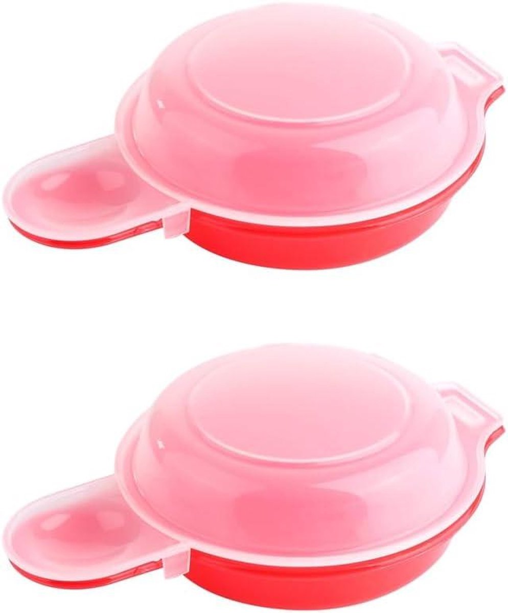 Magnetron Eierkoker - Eierpocheerder Set - Snel Ontbijt Maken - Non-stick Basis - 2 stuks - Wit