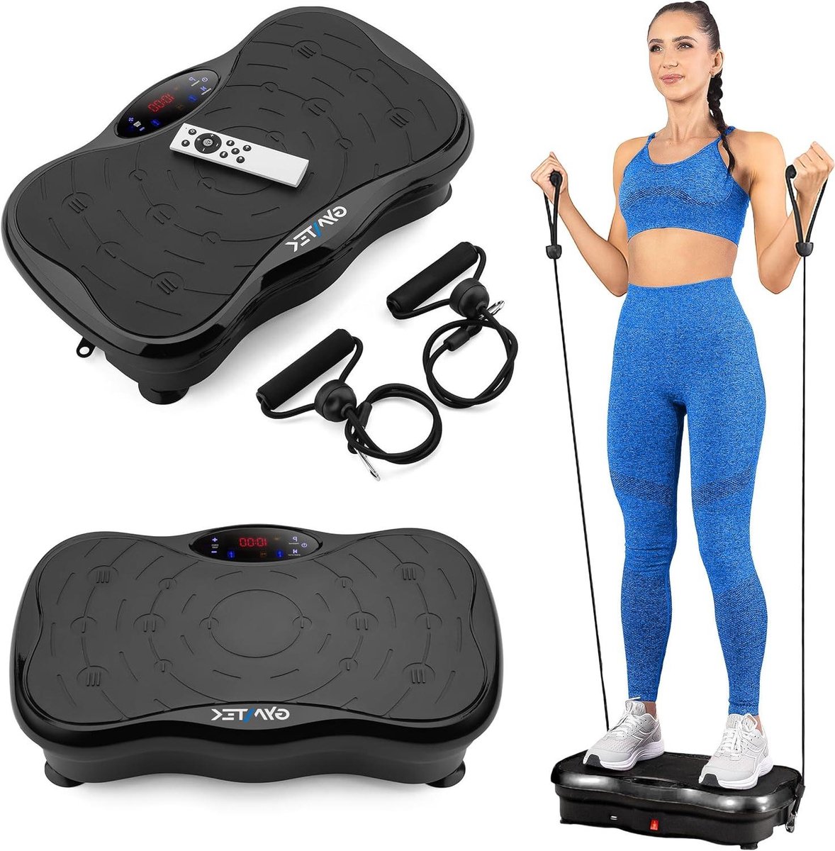 Trilplaat - Vibratieplatform Fitnessapparaat - Thuis sporten - 99 Snelheden - 53 x 31 x 12 cm - Zwart