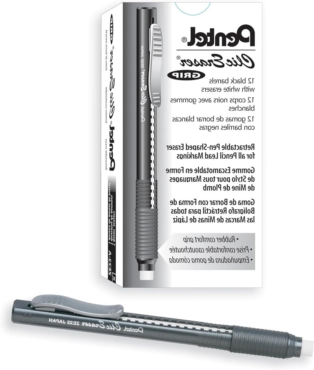 Intrekbare Gum - Gum Pen - Fouten Corrigeren - Latexvrij Schrijfoppervlak - 12 stuks - Zwart