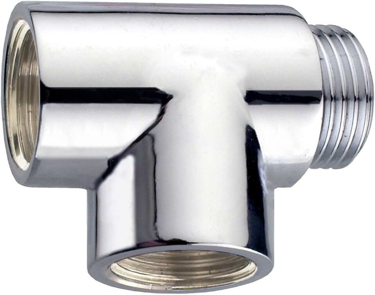 TEC386203 T-stuk 1/2 inch buitendraad x 1/2 inch binnendraad x 1/2 inch binnendraad, chroom