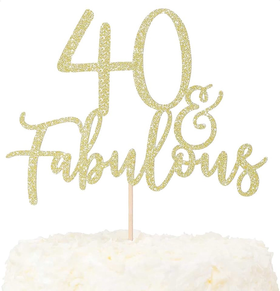 40 en Fabulous Verjaardagstaart Topper 40 Cake Decoratie Goud Glittery voor Gelukkig 40e Verjaardagsfeest Decoreren