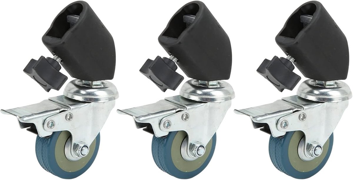 Verstelbare Swivel Wielen Set voor Lichtstatief en Fotografieapparatuur - 3 Stuks 22mm Castors voor Studio Foto en Video Gebruik