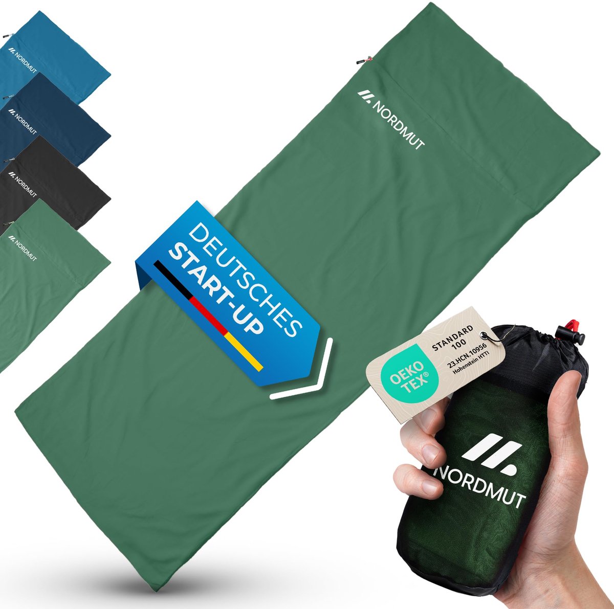 SnelShoppen - Ultralichte Reisslaapzak Microvezel Katoen Ademend Klein Opbergvolume Extra Zacht Kussenvak Groen voor Camping en Reizen