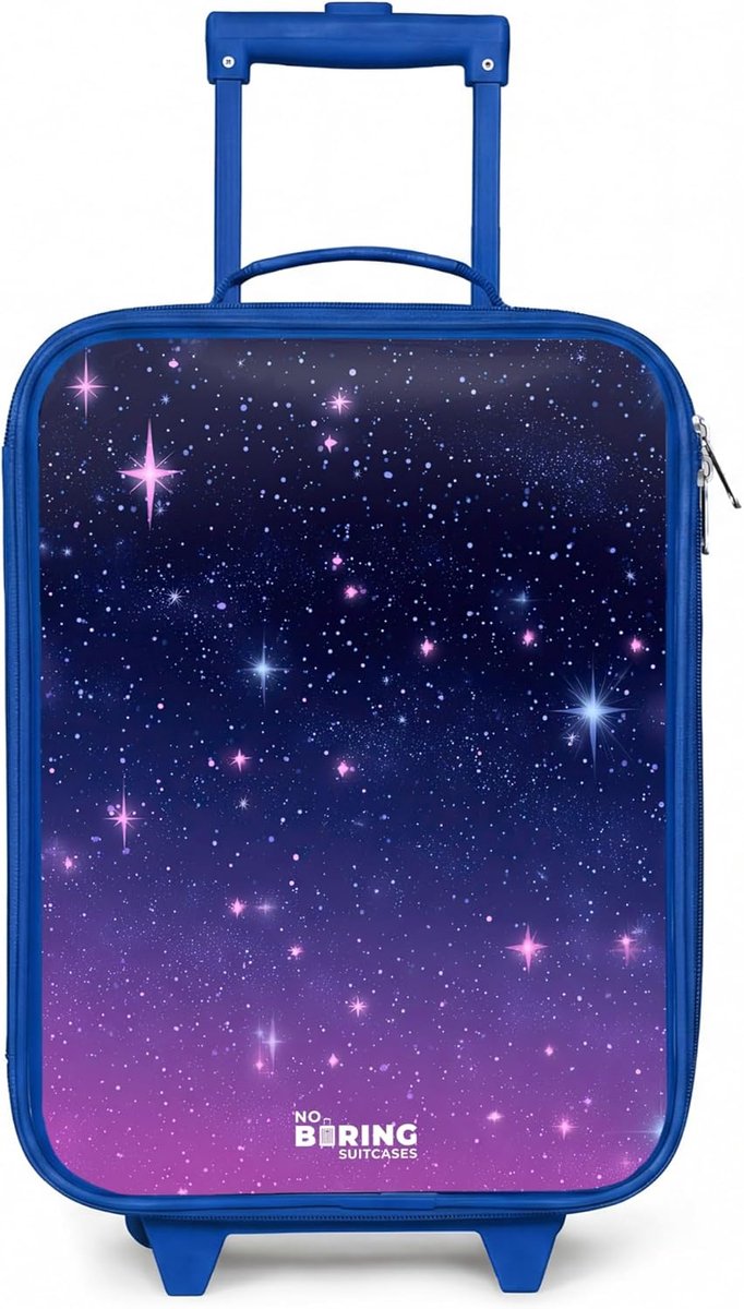 Kinderkoffer Compact 48x31x19 cm - Sterren - Lichtgewicht met wielen - Ideaal voor reisjes - ShopVlot