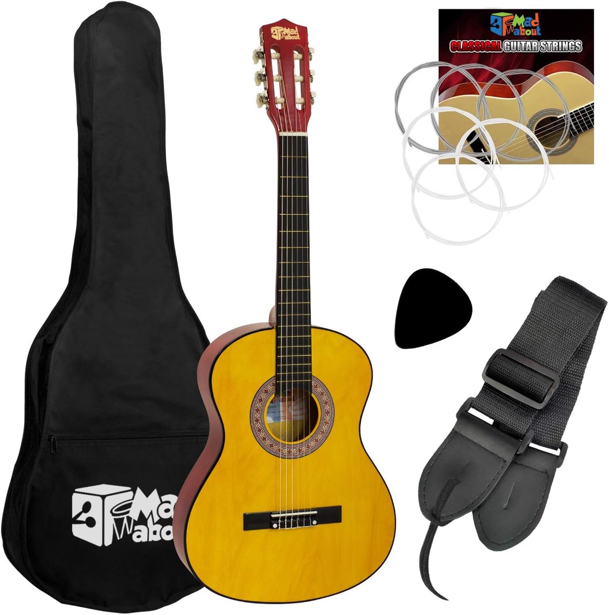 Klassieke gitaar voor kinderen 3/4 - Nylon snaren - Inclusief tas en accessoires - Ideaal voor beginners - ShopVlot