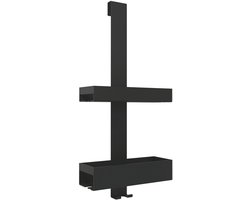 Alos Dubbel Doucherek Voor Douchewand | Zwart | Aluminium
