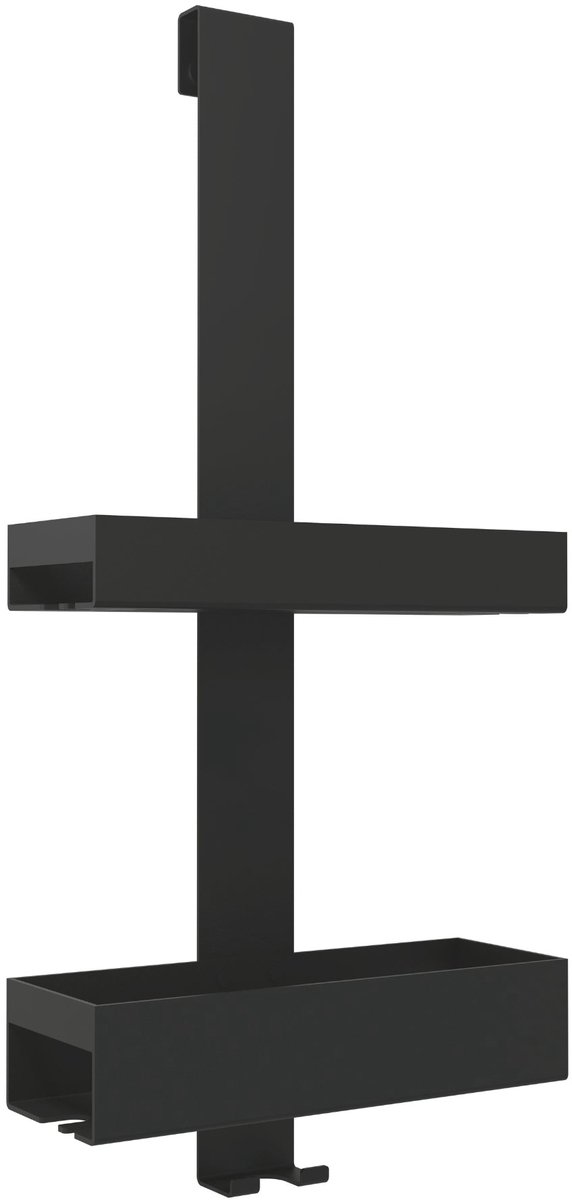 Alos Dubbel Doucherek Voor Douchewand | Zwart | Aluminium