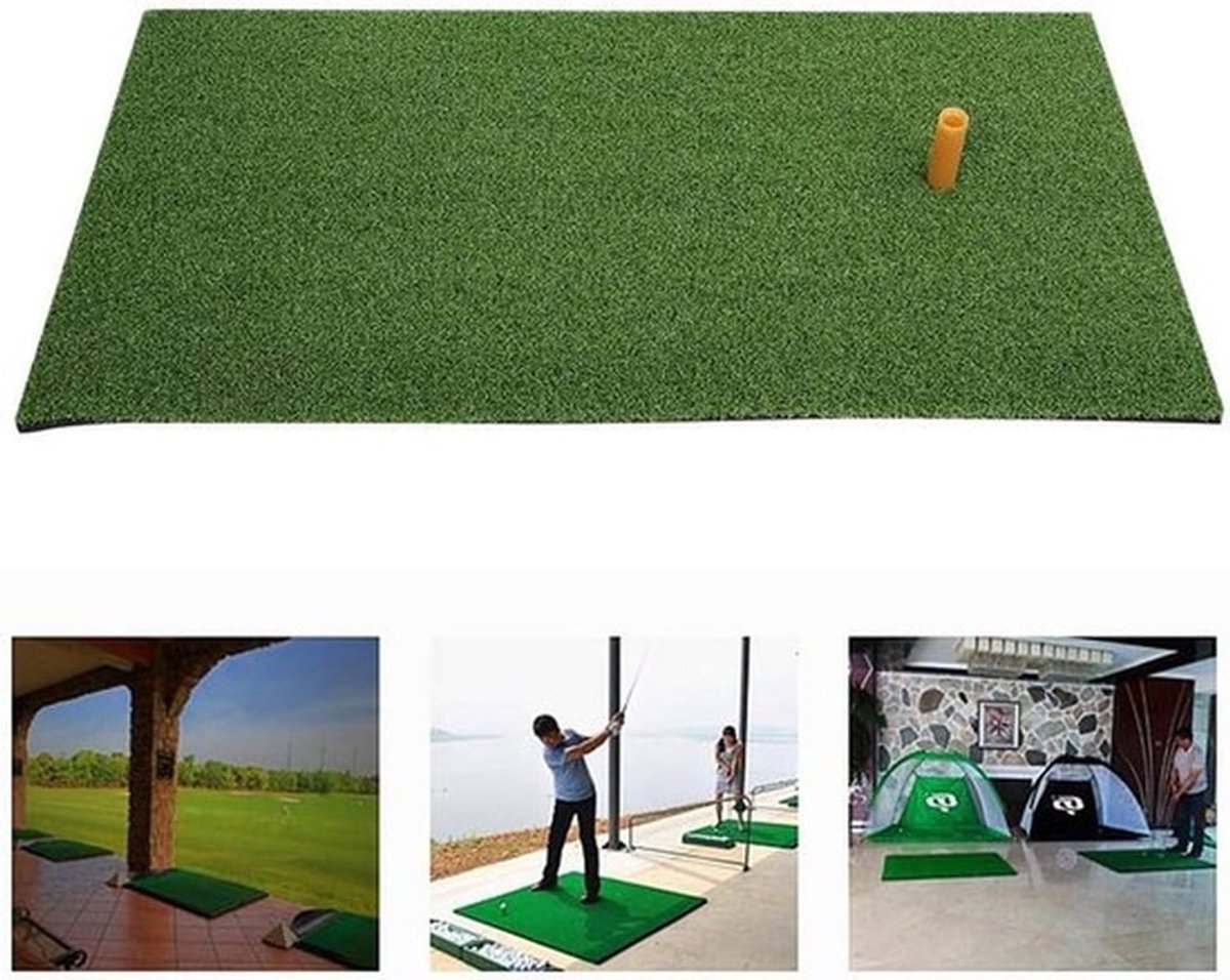 Golf Hitting Mat voor Binnen en Buiten, Ideaal voor Golf Swing Oefeningen, 61x31x1.5 cm, Inclusief Rubber Golftee en Trainingsnet
