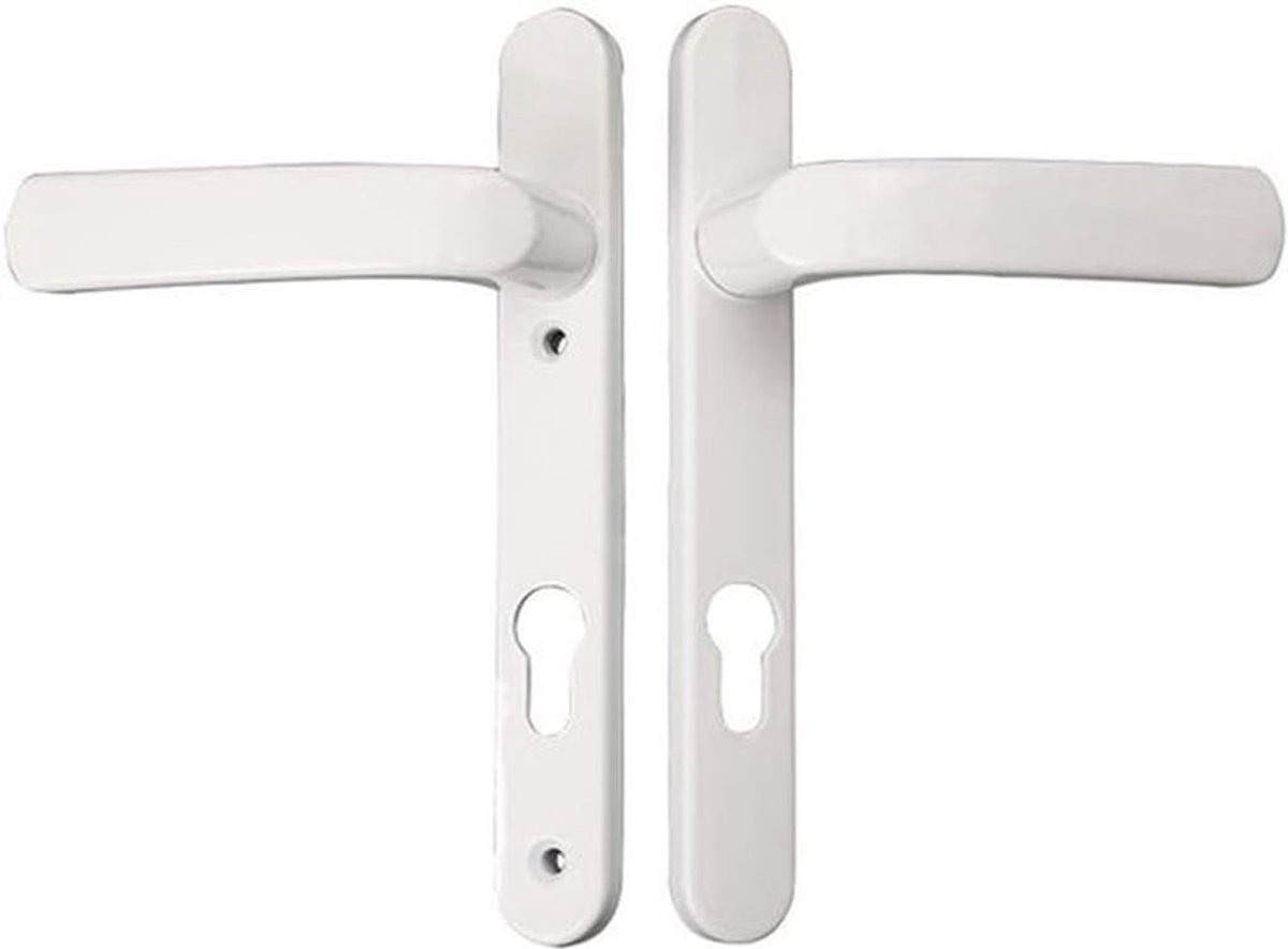 Witte en Zwarte PVC Deurhendels voor Buitendeuren - Set van 1 Paar met Veersysteem en Dubbel Glas