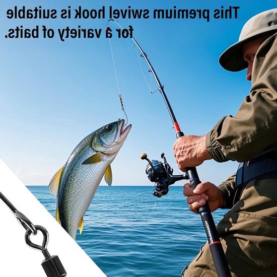 15-delige set draaibare visserijhaken voor forel, dropshot en zee- en zoetwatervissen, maat 4, 6 en 8 — afbeelding 3