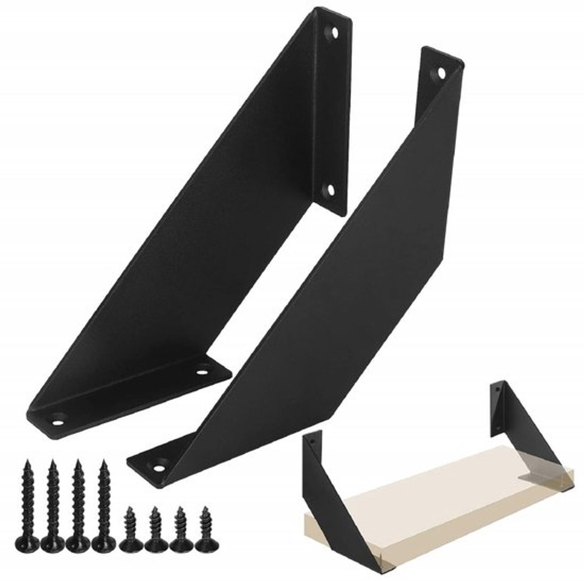 Plankbeugel Stevige 3 mm Dikke Ijzeren Structuur - Planksteun - Planksteunpennen - Set van 2 - Laadvermogen 50 kg/paar - Flexibele Installatie