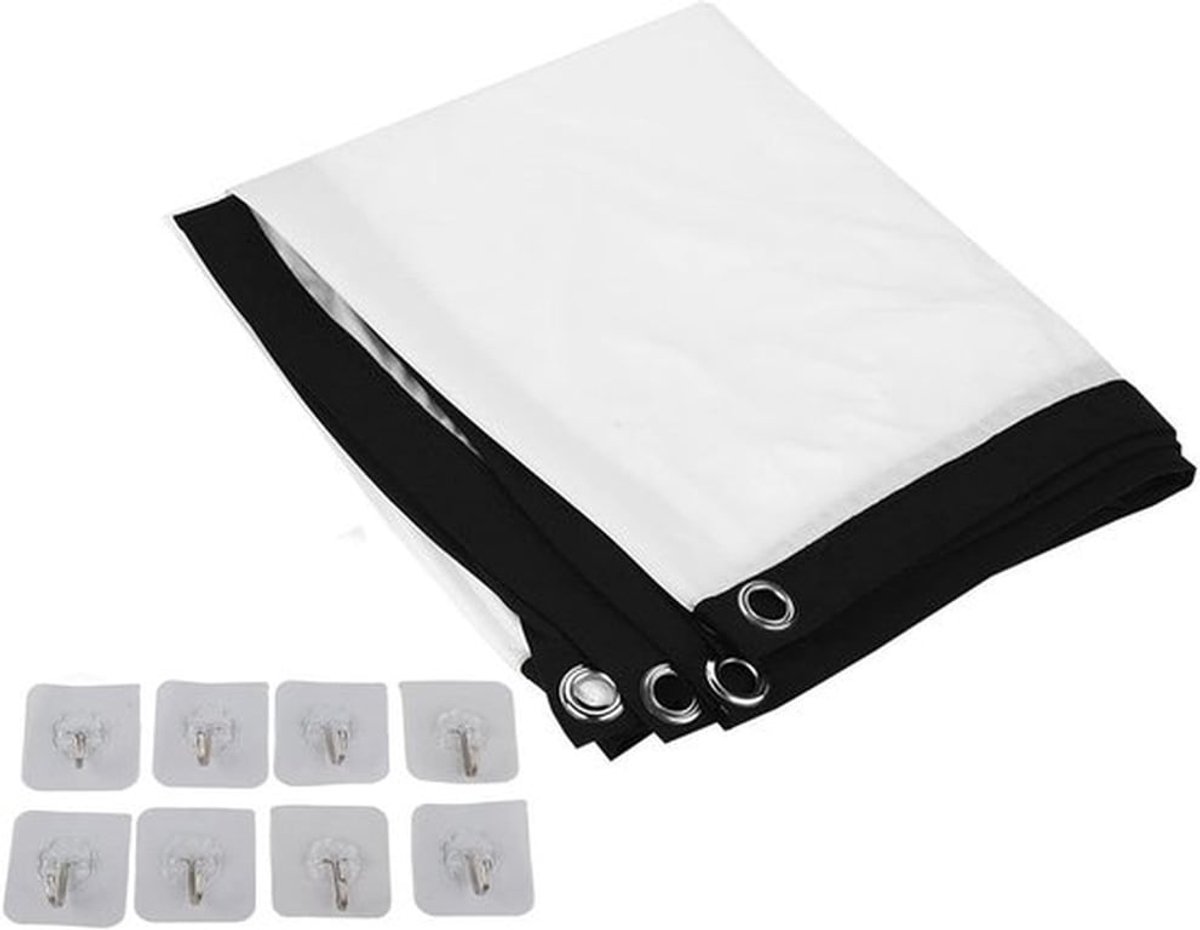 Projectiescherm - Draagbaar Scherm - Thuisbioscoop Creëren - Uniforme Lichtverdeling - 100 inch - Wit