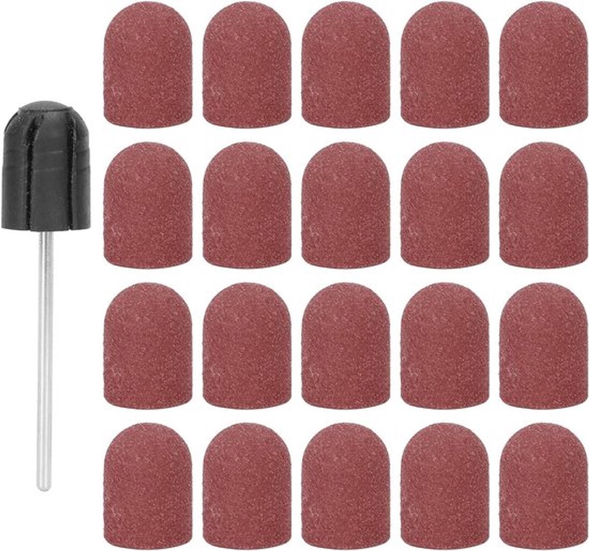 20 Stuks Schuurcaps voor Nagels - Professionele Manicure en Pedicure Set met Schuurbanden en Nagelvijl Bits