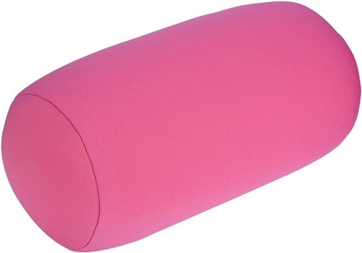 Cilindrische Microbead Kussen voor Hoofd- en Lendensteun, Ideaal voor Slaap en Auto (Roze)