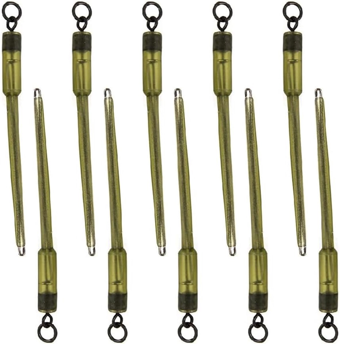 SnelShoppen - 10 Stuks Karpervis Swivels PVA Tube Tassen Stelen Vissen Draad Verbinder Karpervis Accessoires Voor Lood Inzet Terminal Verbinder Vissen