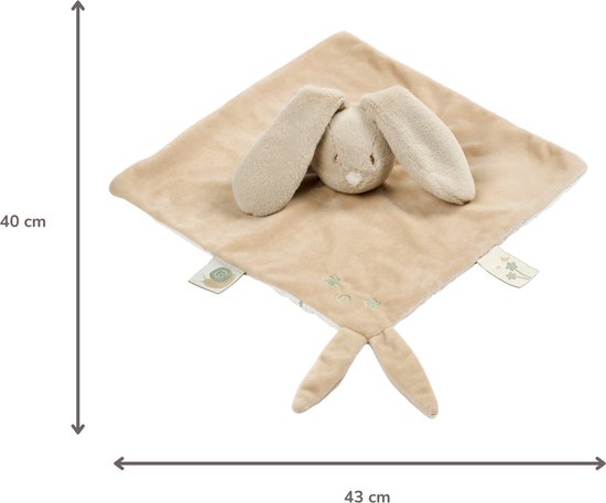 Nattou LouLou Baby Knuffeldoekje - Doudou Konijn - Baby Cadeau - 28 x 28 cm - Karamel van Nattou — afbeelding 4