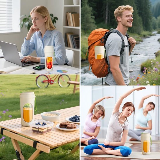 Draagbare Mixer - Smoothie Maker - Gezonde Drankjes Maken - 12 Krachtige Messen - 450 ml Capaciteit - Groen — afbeelding 2