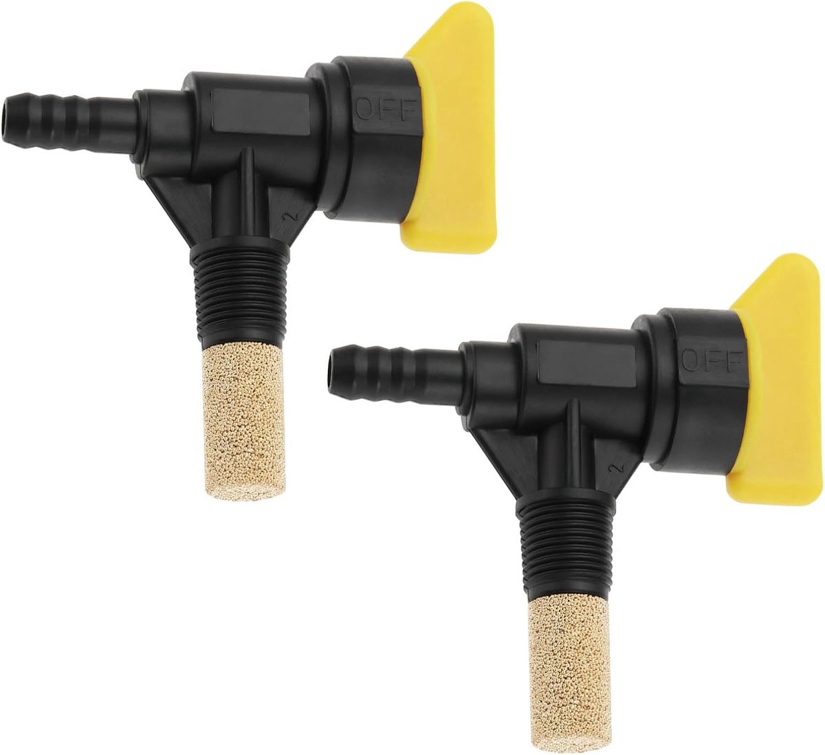 SnelShoppen - 2Pcs 1/4 Inch 6mm Brandstofkraan On/Off met Filter voor Tuinmachines, Grasmaaiers, Compatibel met Veel Merken