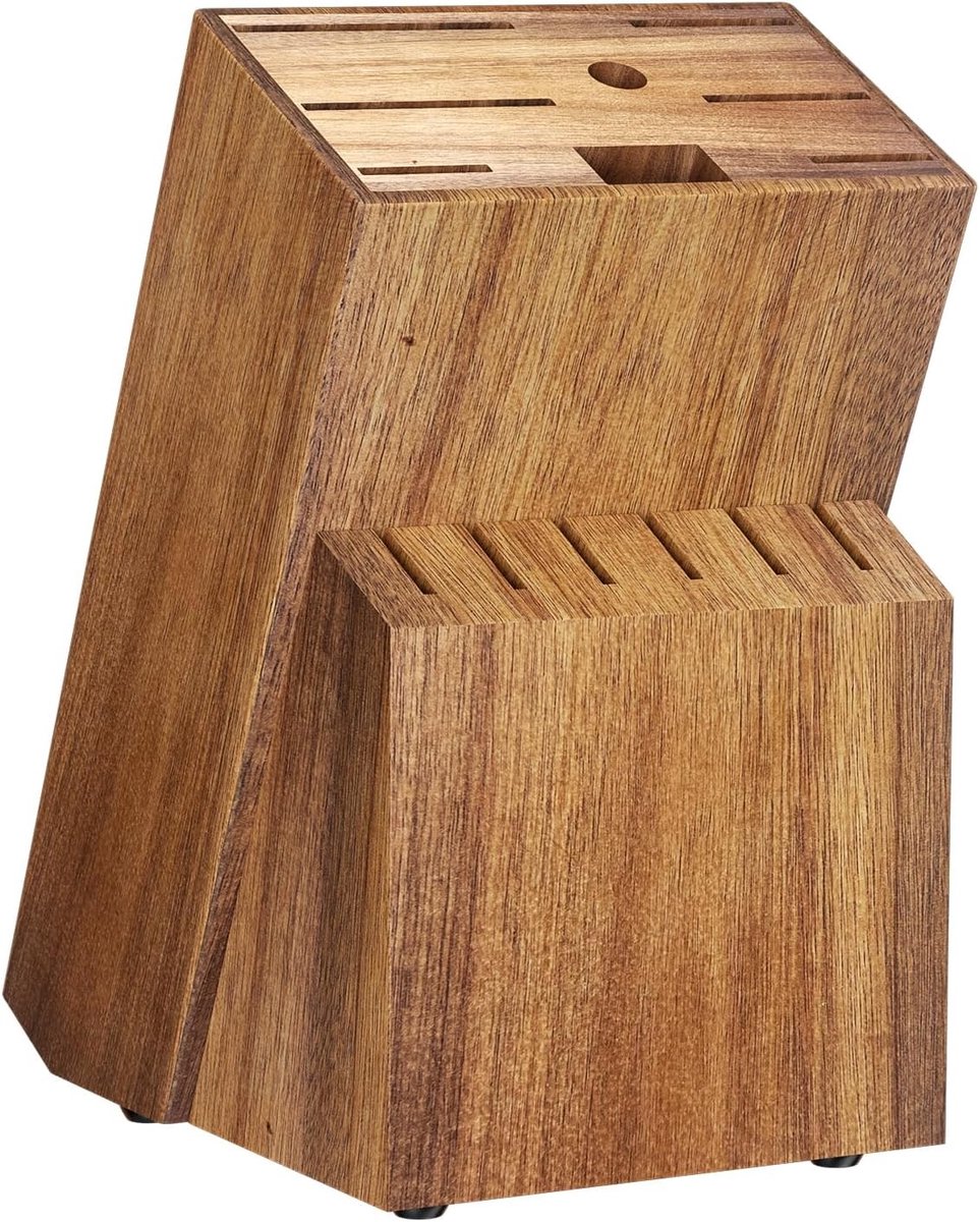 Messenblok zonder Messen - Hout - 15 x 12 x 23 cm - Universele Messenhouder voor Keukenmessen - Voor Kookliefhebbers