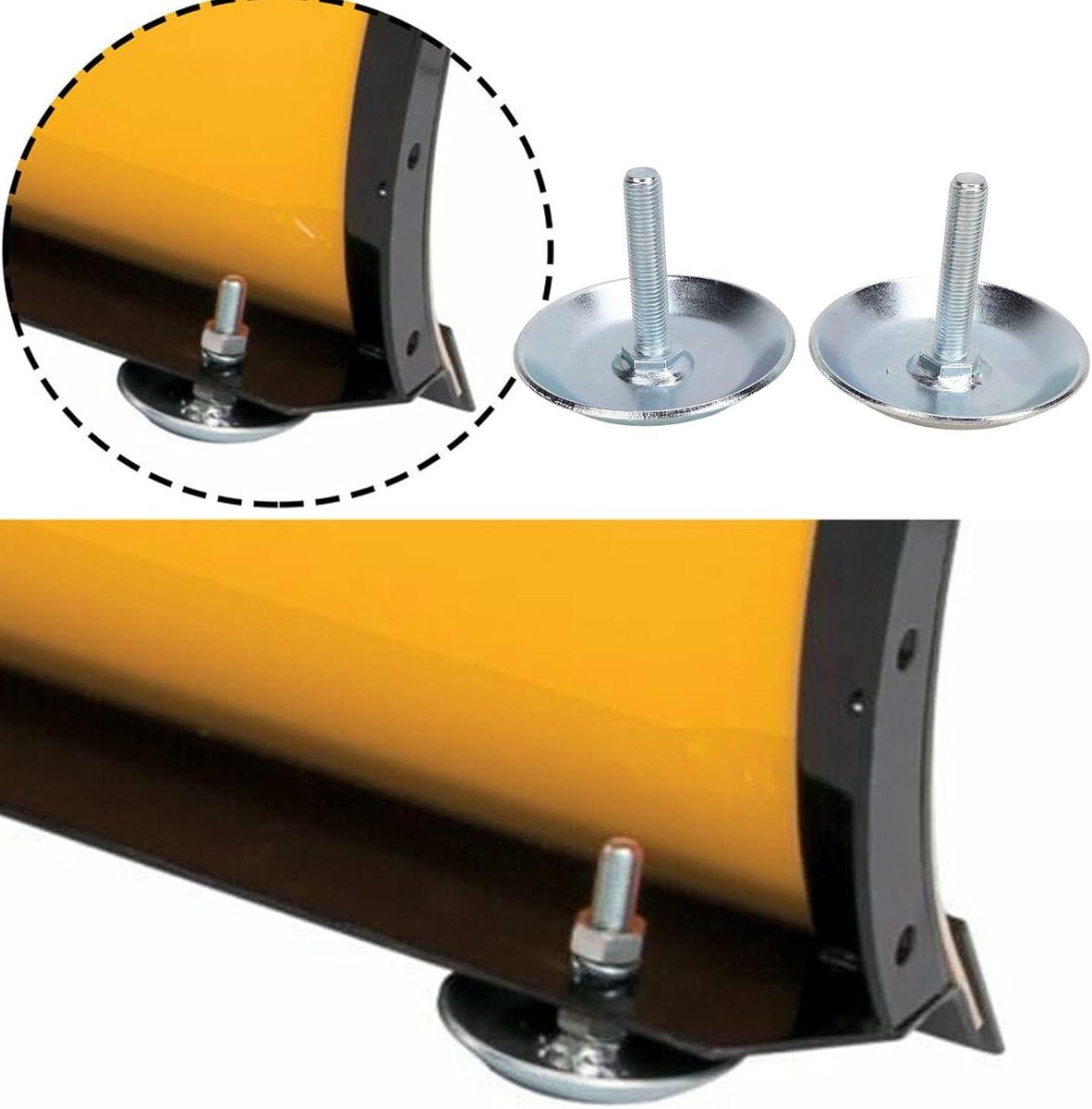 SnelShoppen - Snowplow Schaatsen Heavy Duty Vervangingsset, Skid Schoenen voor Sneeuwschuiver, Universele Compatibiliteit, Zwart, 2 Stuks