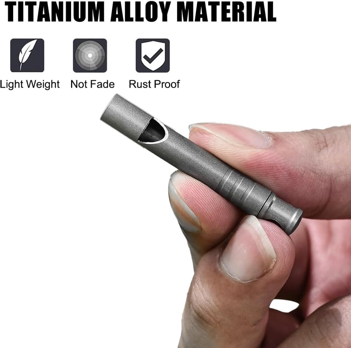 SnelShoppen - Titanium Noodfluitje 120dB Sleutelhanger Ketting, Lichtgewicht Sportfluitjes voor Coaches, Dieren Training, Scholen, Wandelen, Kamperen