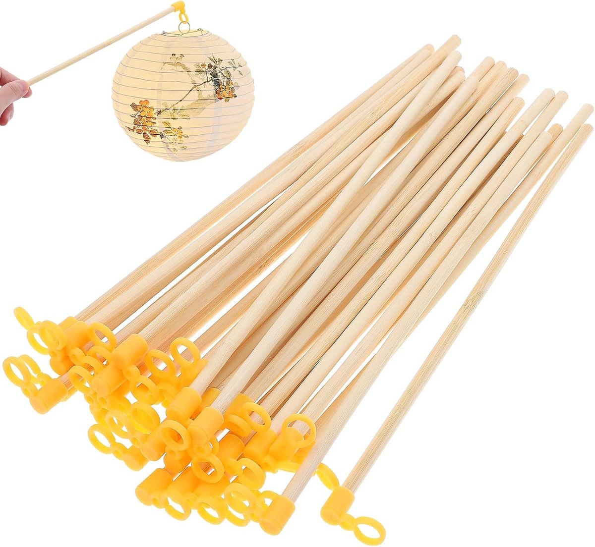SnelShoppen - 140 Stuks Houten Lantaarn Poles - Stevige Lantaarn Bevestigingen - Ideaal voor Feesten, Kamperen en Kinderspeelgoed - Duurzaam en Veilig