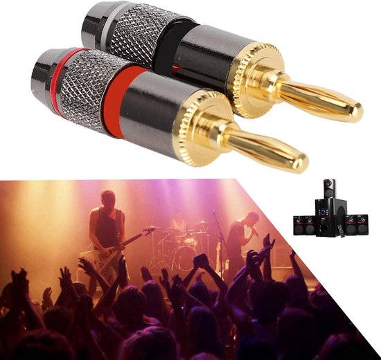 SnelShoppen - 24K Gouden Geplateerde Koper Banana Plug Audio Kabel Connector voor Luidspreker - Perfecte Geluidskwaliteit - Duurzaam en Betrouwbaar — afbeelding 3