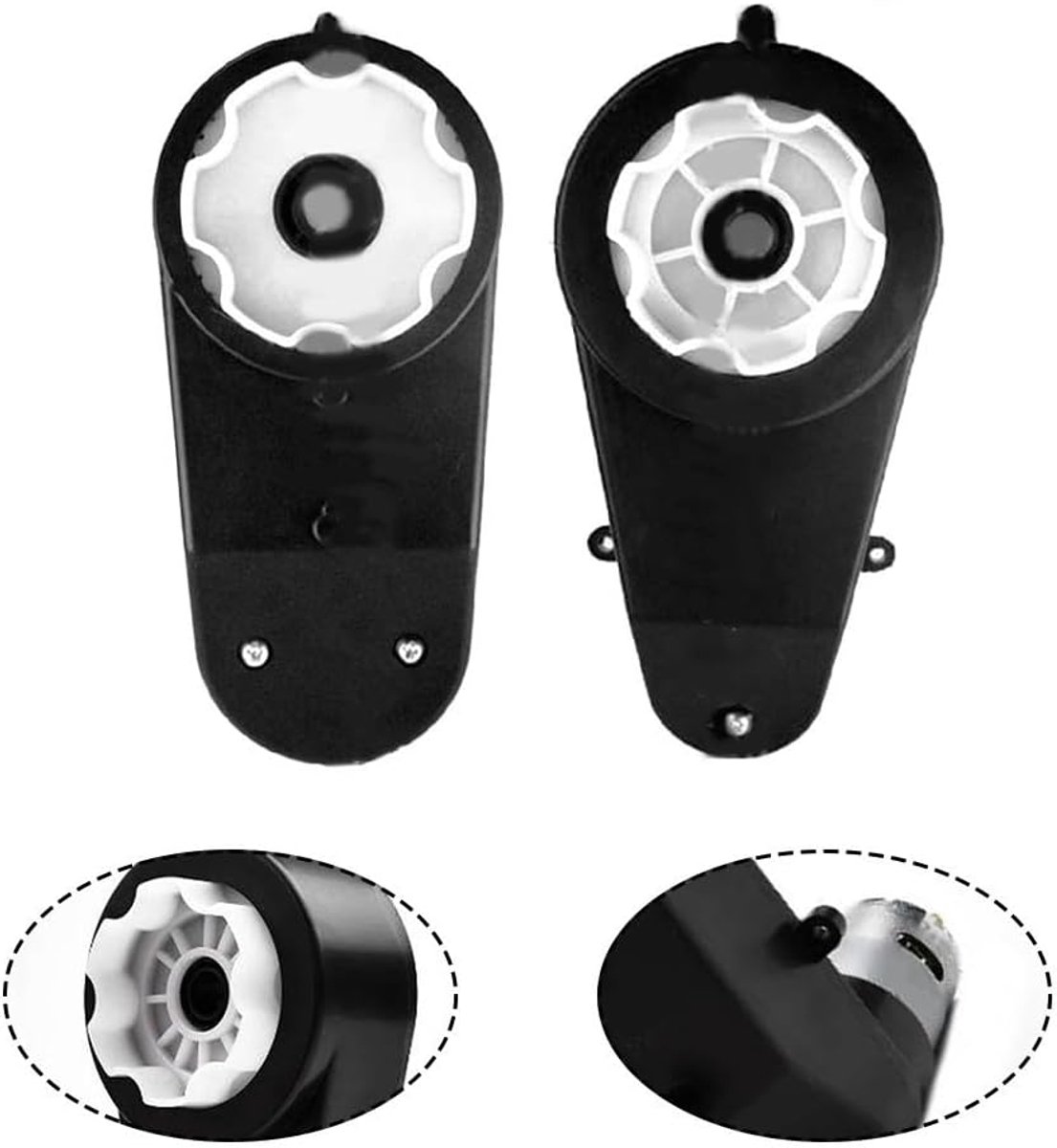 SnelShoppen - Motor Gearbox Versnellingsbak Met Metalen Tandwielen Voor 6V 12V RS550 390 Inclusief Motor Kabel Set, Duurzaam en Betrouwbaar
