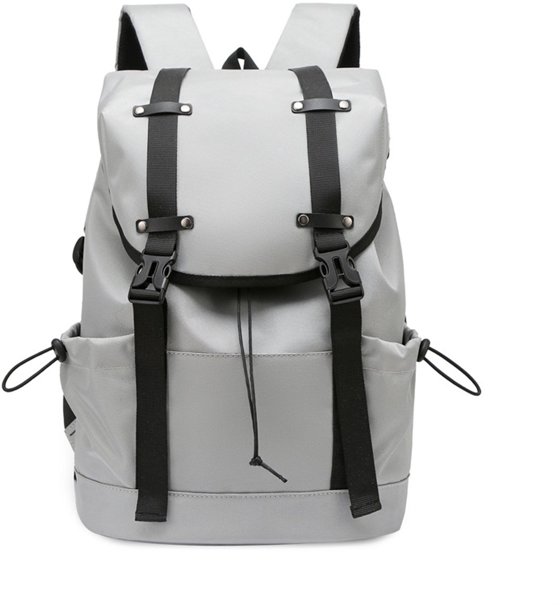 YAGXIG Rugzak - Laptoptas - Rugzak met grote capaciteit - Duurzaam en krasbestendig - Wandel- en reisrugzak - Unisex stadsrugzak - Geschikt voor reizen, werk en dagelijks gebruik (grijs)