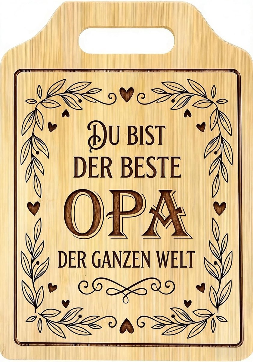 Bamboe Snijplank - Natuurlijk Hout - 31 x 22 x 1,2 cm - Gegraveerd Keukenaccessoire voor Kookliefhebbers