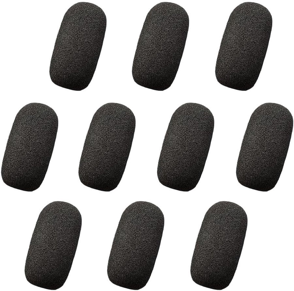 Microfoon Foam Covers - Mini Windschermen - Geluid Verbeteren - Wasbaar En Herbruikbaar - 10 Stuks - Zwart