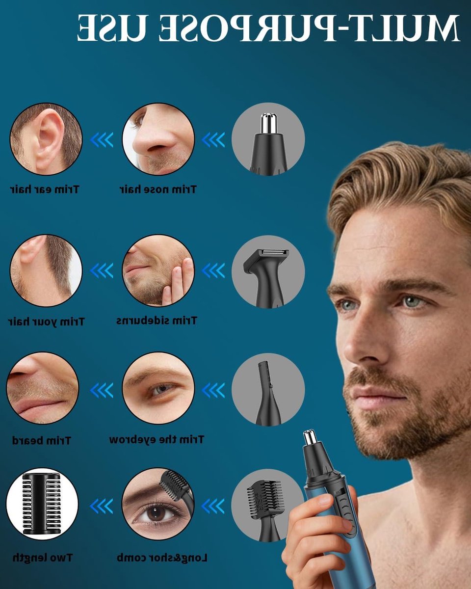 Gezichts Haar Trimmer - Ontharingsapparaat - Persoonlijke Verzorging - 3-in-1 Multifunctioneel - 17.7 x 16.7 x 3.7 cm - Blauw