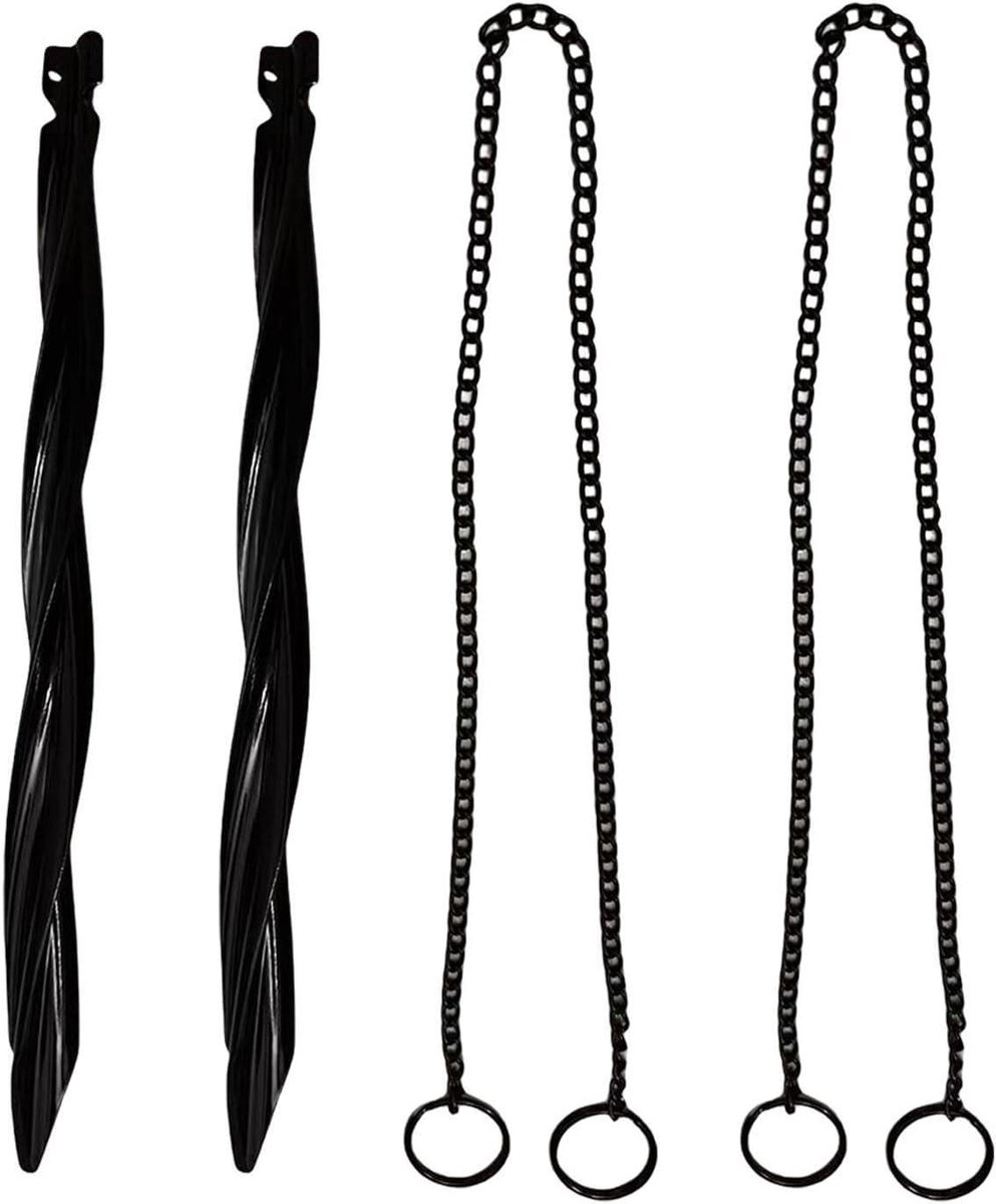 Regenketting Verankering - Regenpijp Paal - Water Afvoeren - Weerbestendig Aluminium - 27 cm - Zwart