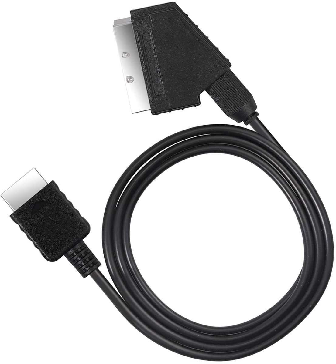 SnelShoppen - 2 Stuks 1.8m RGB Scart Adapter Kabel voor PS2 PS3 naar TV - Alleen voor PAL Console - Betrouwbare Signaaloverdracht