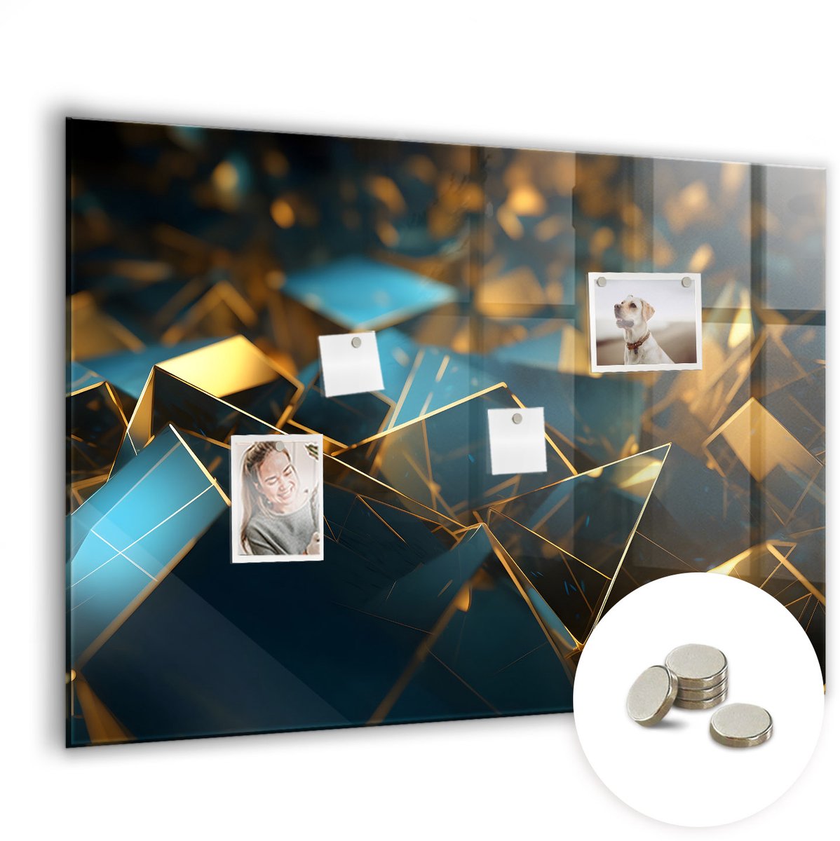 Coloray Glazen Magneetbord - Magnetisch Bord Abstracte boom - 100x70 cm - Veelkleurig Magneetbord - Magnetic Board - Woonkamer Decoratie