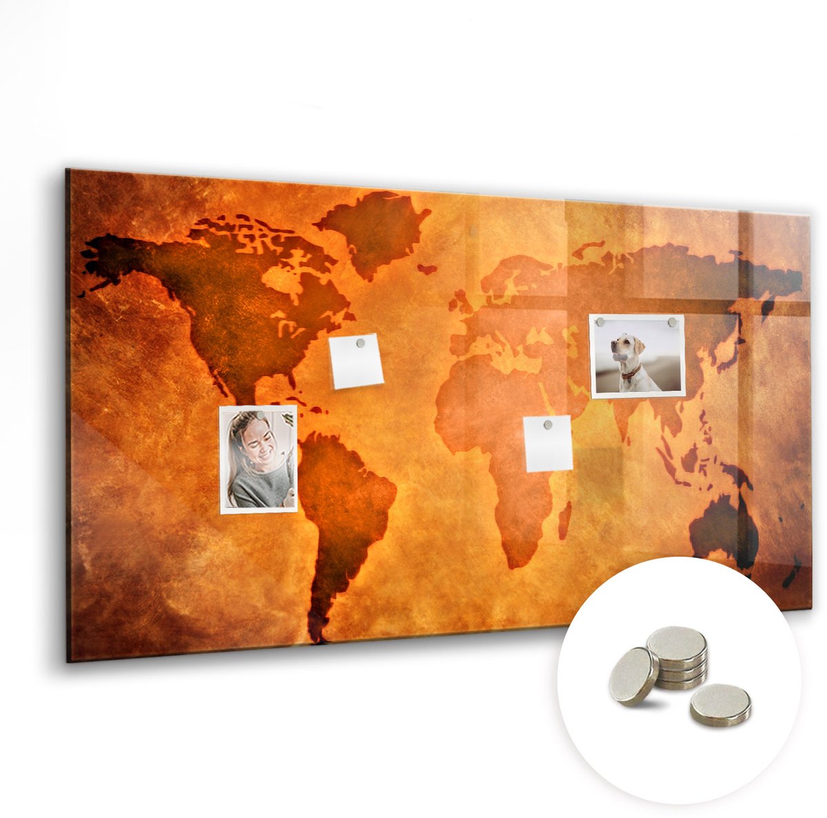 Coloray Glazen Magneetbord - Magnetisch Bord Lente natuur - 120x60 cm - Bruin Magneetbord - Magnetic Board - Woonkamer Decoratie