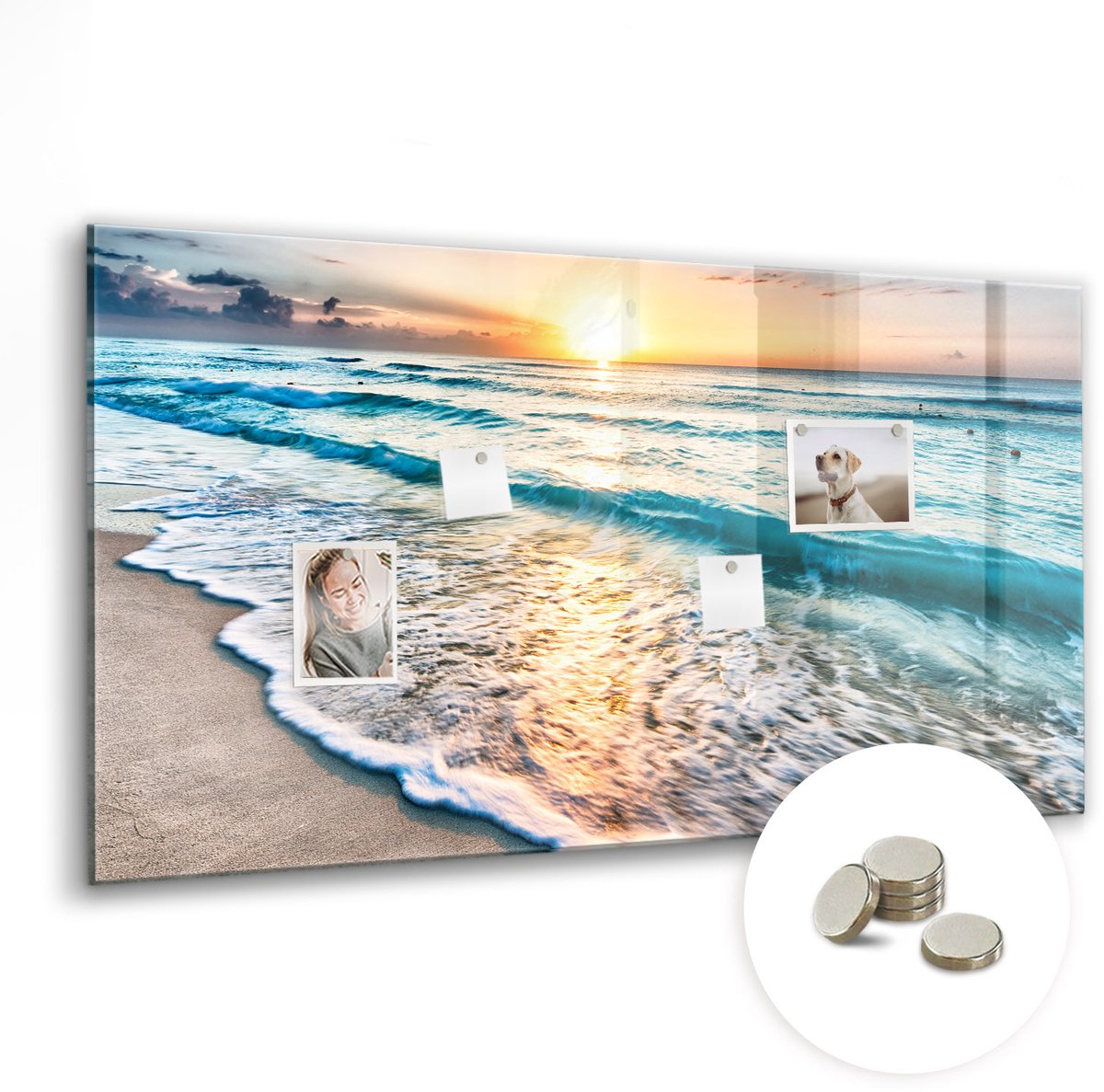 Coloray Glazen Magneetbord - Magnetisch Bord Wereldkaart - 120x60 cm - Veelkleurig Magneetbord - Magnetic Board - Magneetbord Design