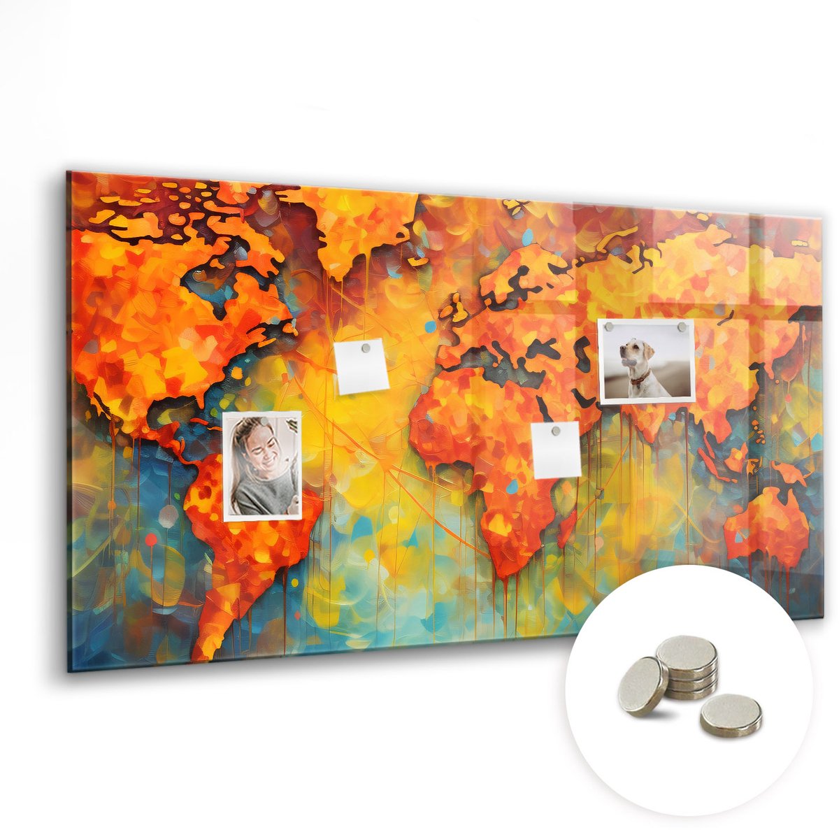 Coloray Glazen Magneetbord - Magnetisch Bord Groene paprika - 120x60 cm - Veelkleurig Magneetbord - Magnetic Board - Keuken Decoratie