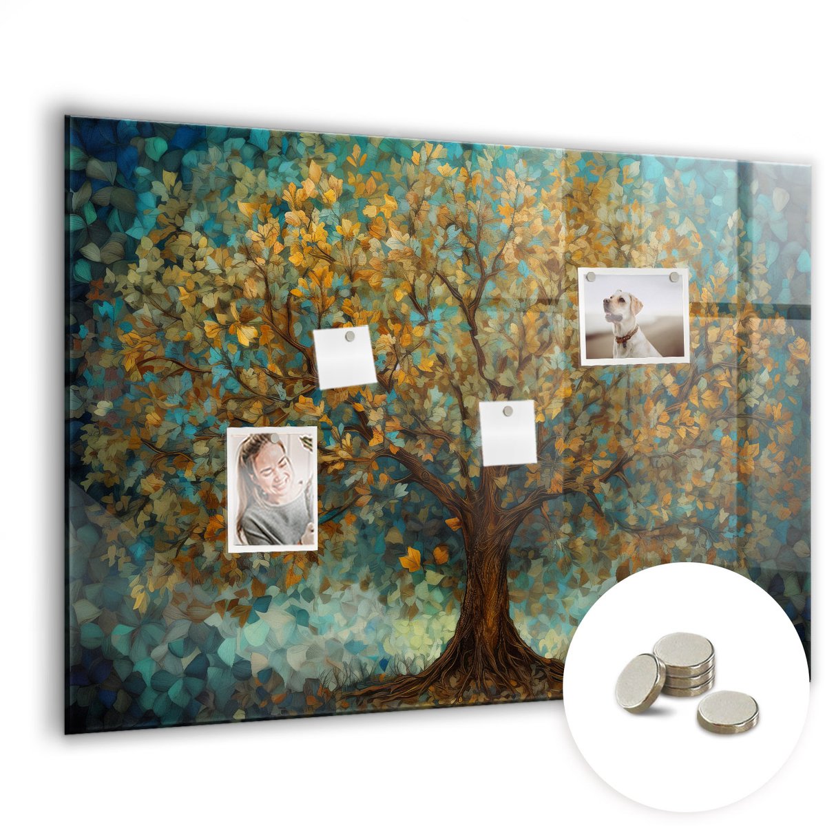 Coloray Glazen Magneetbord - Magnetisch Bord Wereldkaart - 100x70 cm - Veelkleurig Magneetbord - Magnetic Board - Magneetbord Design