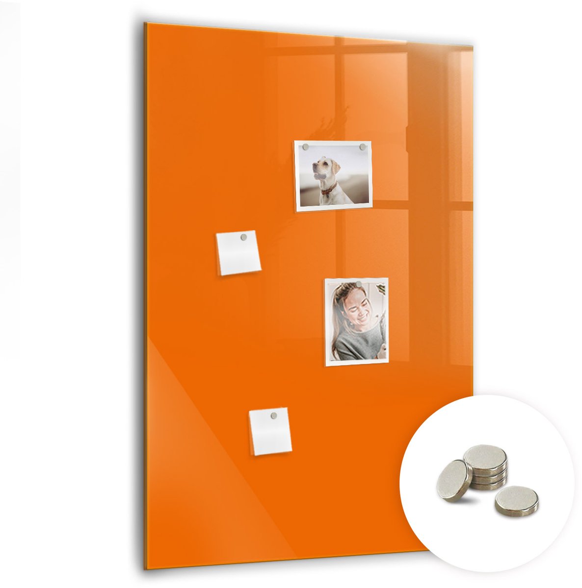 Coloray Glazen Magneetbord - Magnetisch Bord 3D-abstractie - 70x100 cm - Oranje Magneetbord - Magnetic Board - Magnetisch Wandbord
