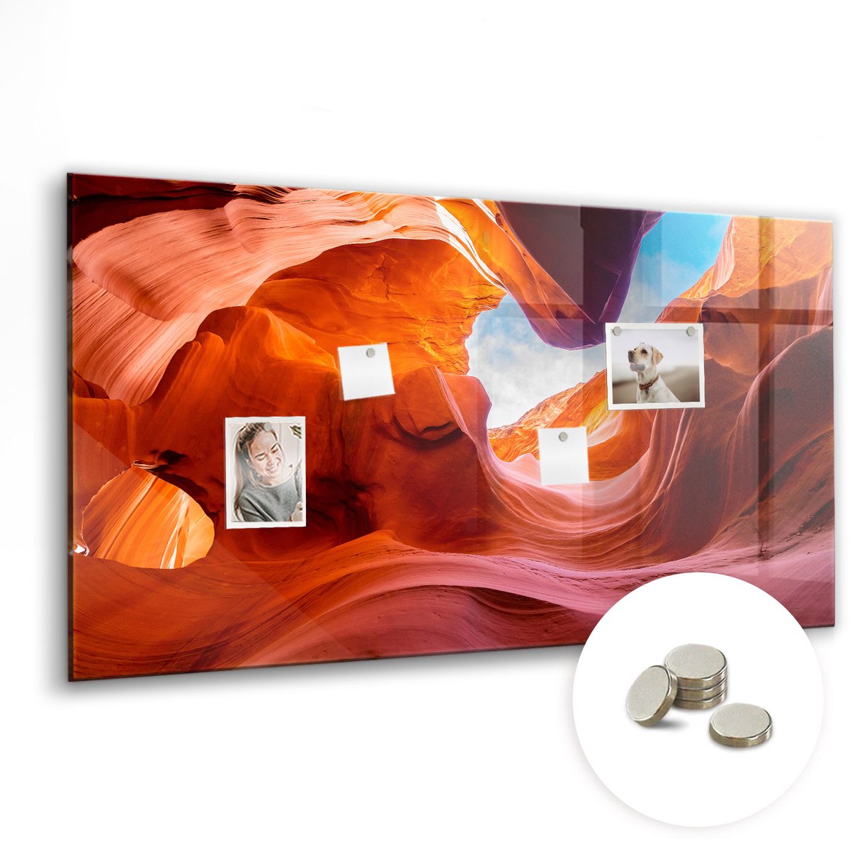 Coloray Glazen Magneetbord - Magnetisch Bord Wijnkurken - 120x60 cm - Oranje Magneetbord - Magnetic Board - Keuken Decoratie