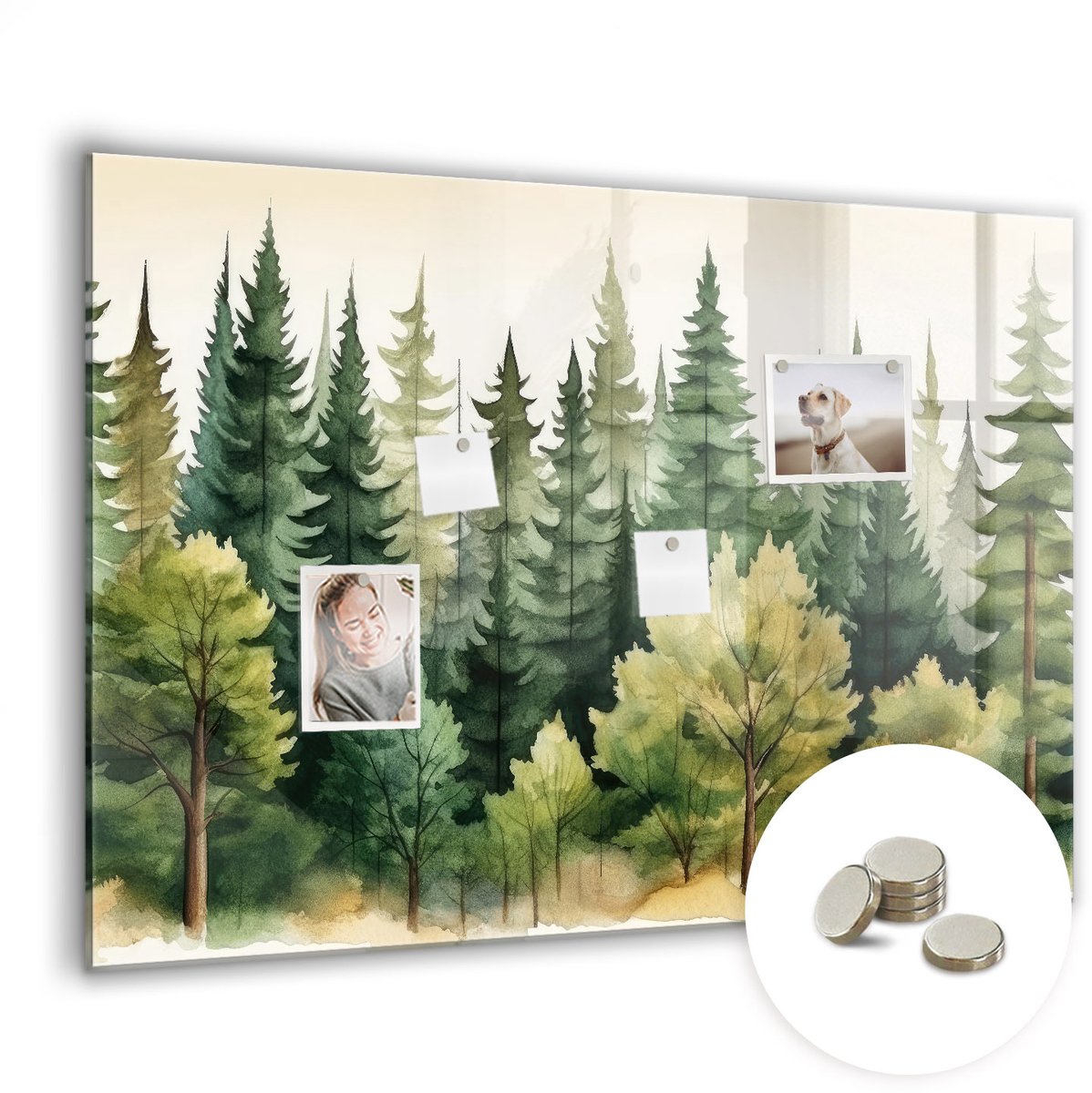 Coloray Glazen Magneetbord - Magnetisch Bord Lineaire kaart - 100x70 cm - Groente Magneetbord - Magnetic Board - Magneetbord Design