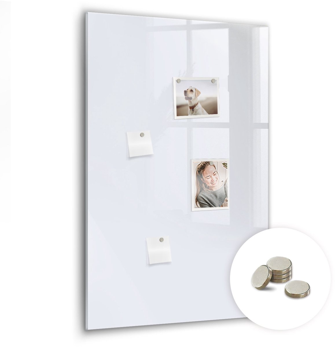 Coloray Glazen Magneetbord - Magnetisch Bord Wijnkurken - 60x90 cm - Wit Magneetbord - Magnetic Board - Keuken Decoratie