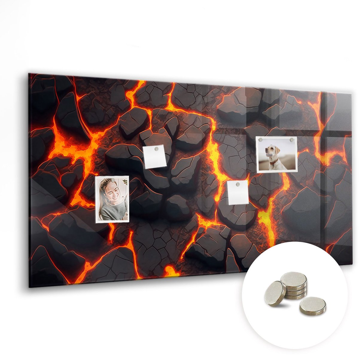 Coloray Glazen Magneetbord - Magnetisch Bord Avocado - 120x60 cm - Zwart Magneetbord - Magnetic Board - Keuken Decoratie