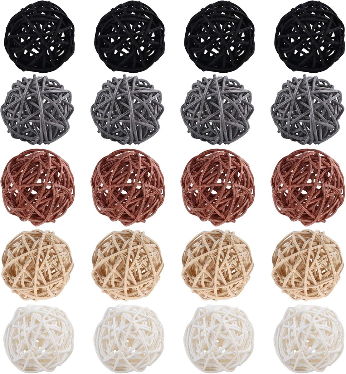20Pcs Rattan Balls Natural Wicker Rattan Balls Rattan Balls Wicker Decorative Balls Rattan Wicker Rattan Ball Balls - ShopVlot